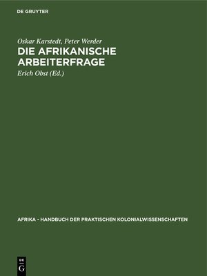 cover image of Die afrikanische Arbeiterfrage